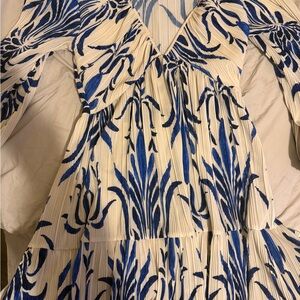 H&M Blue and White Long Sleeve Dress